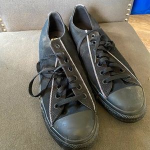 Unisex Black Converse with White Stripes